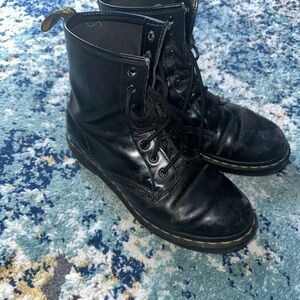 Dr. Martens Women’s Black Leather Combat Boots